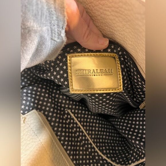 Shiraleah Fringe Cream Tote/Crossbody Vegan Bag large zipper pocket faux leather - Picture 10 of 16